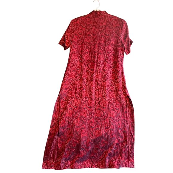 Jessica Satin Paisley Print Blouse Kimono Women's Size 12 Red Boho Bohemian - Picture 7 of 8